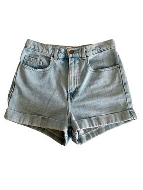 American Apparel High‑Waisted Jean Shorts Made in USA 100% Cotton Spring Size 28